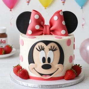 Amira Minnie egér epres-Nutellás torta