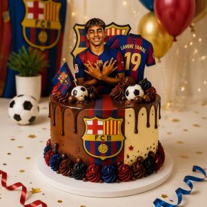 Józsi - csoki-vaníliás-Lamine Yamal Barcelona-s torta